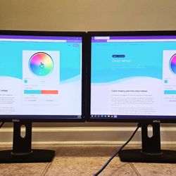 Dell UltraSharp U2412MB 24" LCD Monitors Lot of 2 - Black
