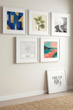 6 Large White IKEA Frames