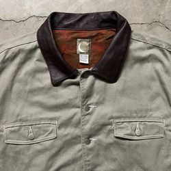 Vintage Essential Leather Collar Harrington Detroit Bomber Trucker Jacket L