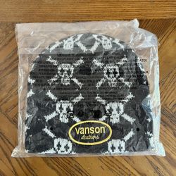 Supreme Vanson Leathers Skull Beanie Black