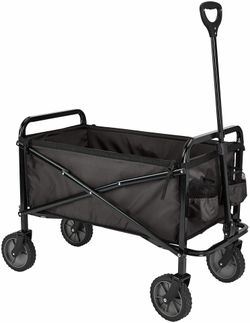 Amazon Basics Collapsible Folding Heavy Duty Utility Wagon for Outdoor Sports, 265 pounds Weight Capacity, Camping, Garden, and Shopping, 27.6 x 40.9 