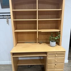 PERSONABLE desk with hutch - maple - office - student - delivery available 