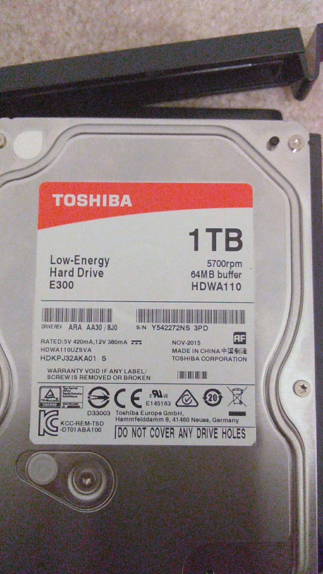 Toshiba 1 TB hdwa110