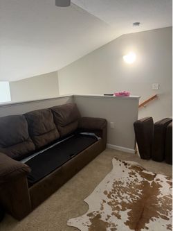 Chocolate brown pullout couch for sale!