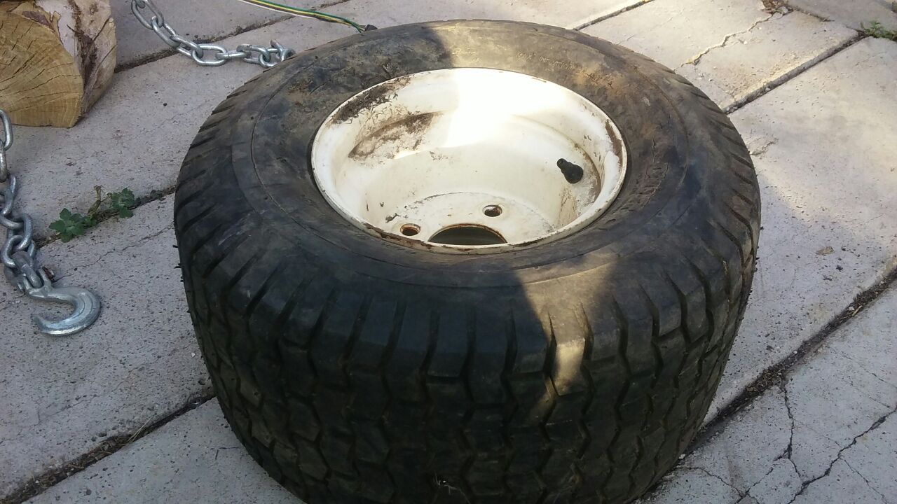 Riding mower wheel.Bad tire