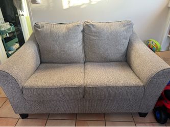 Ashley Furniture Modern Gray Loveseat Sofa – Excellent Condition