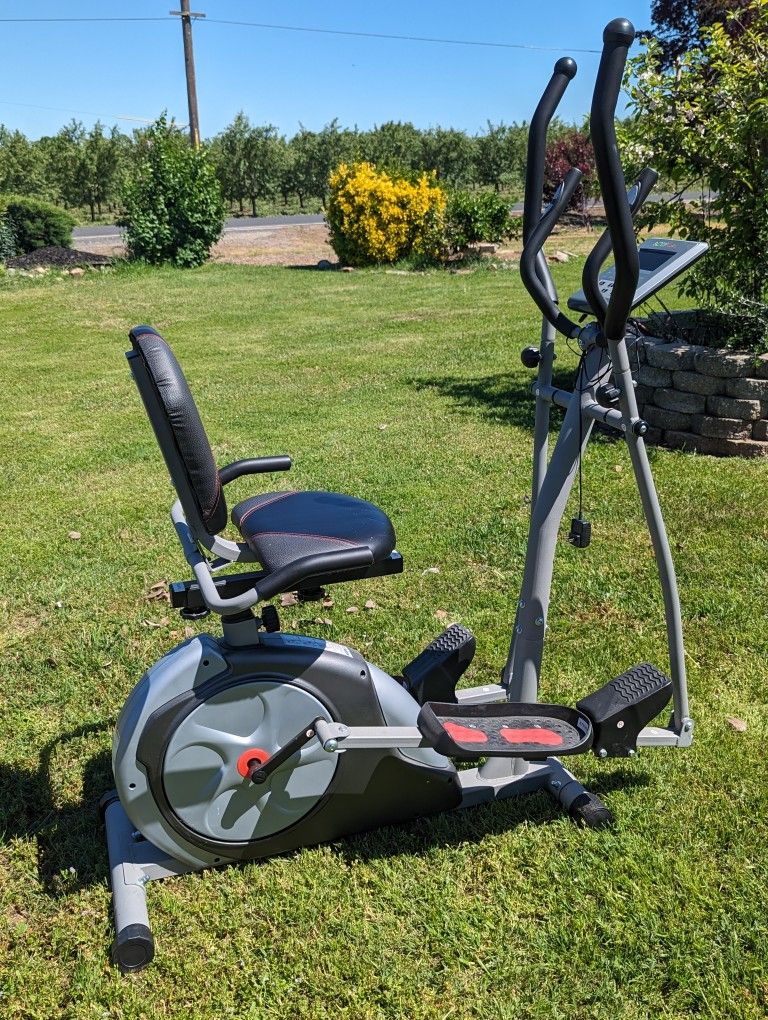 Versatile Body Rider 3-in-1 Trio-Trainer - Elliptical, Upright, Recumbent Exercise Machine

