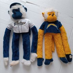 Padres and Chargers Monkey Plush