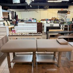  Massage Table, Holaki Heavy Duty Metal Frame Massage Bed with PU Leather, Modern Esthetician Bed for Physical Therapy Spa Tattoo Foot Massage(Brown)