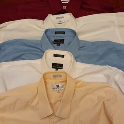 Dress Shirts Size 19 36 37, 18 38 39 Yellow White Blue Beige 3x Big N Tall