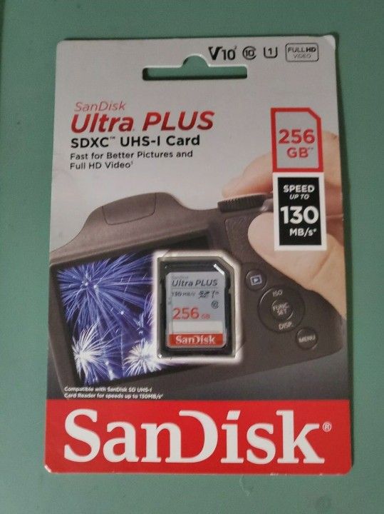 SanDisk Ultra PLUS 256GB SD New Sealed.