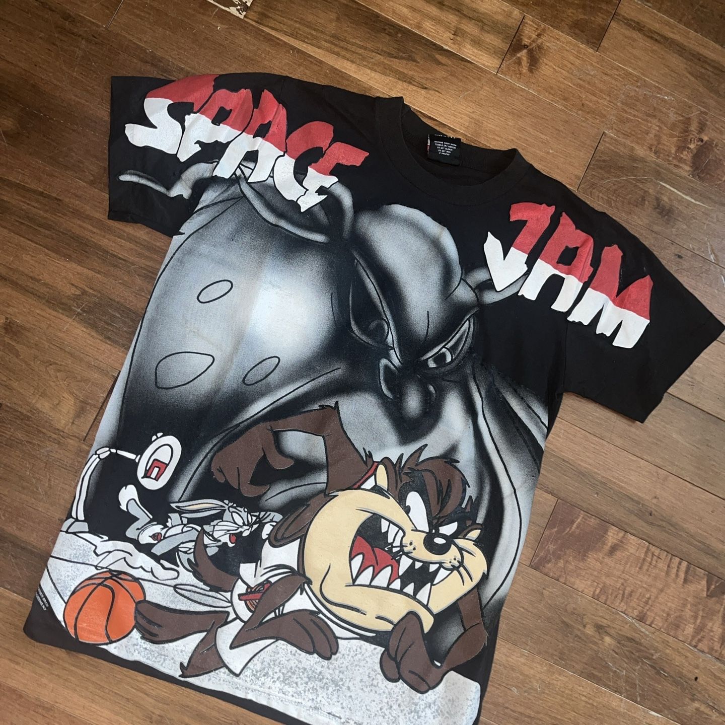 Vintage Taz Space Jam Looney Tunes Tee Shirt Giant for Sale in