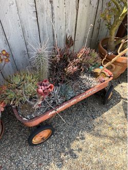 Vintage Radio Flyer Metal Wagon Red Coaster Rusty Patina Garden Planter Toy