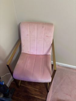 Pink Velvet Chair with Gold Frame