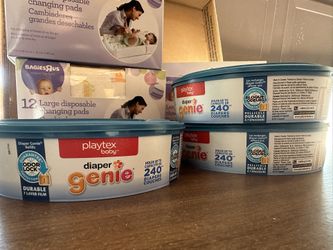 Diaper Genie Refill Bags And 30 Large Disposable Changing Pads