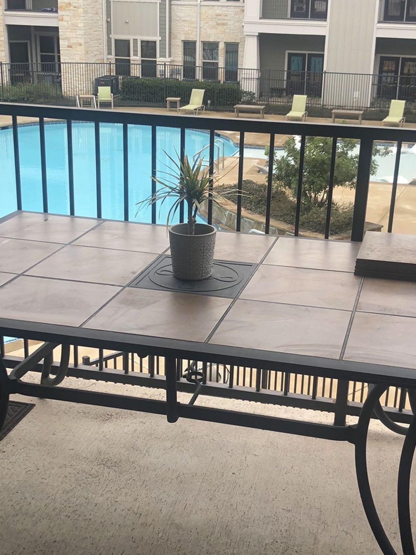 Nice Versatile Aluminum And Tile Top Rectangle Patio Table