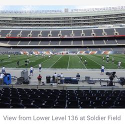 Pair of 2 Chicago Bears PSL Personal Seat Licenses Sec 136 Row 10 Aisle Seats 1-2 Right at Midfield on the 50 Yard Line