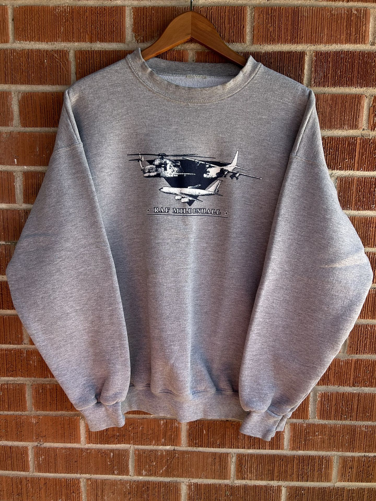 Vintage Royal Air Force Mildenhall Aircraft Crewneck Sweatshirt