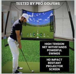 Brand New 11x8 FT Golf Simulator Net with Impact Screen & Target Cloth