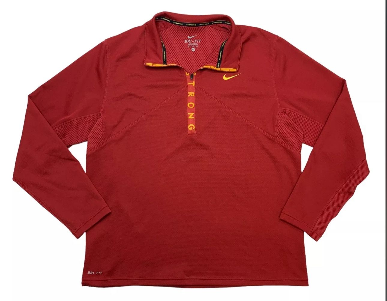 Nike Livestrong Dri Fit Men’s 1/4 Zip Training Pullover Sweatshirt, Size XL (Red)