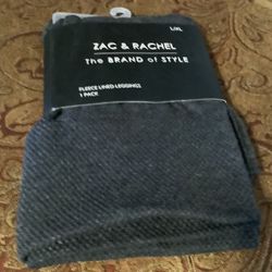 Zac & Rachel Fleece Lined Leggings Color Charcoal Grey Size L/XL