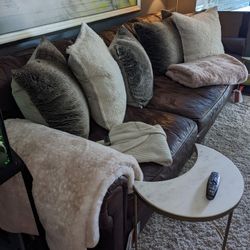 10ft RH Lancaster Leather Sofa 