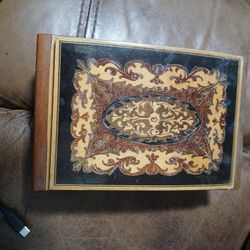 Vintage Sorrento Inlaid Wood Music Jewelry Box