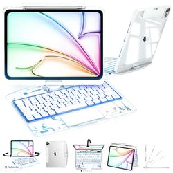 NAIDUN Smart Rotating Keyboard Folio Backlit for iPad Pro 12.9" / 13 AIR - WHITE