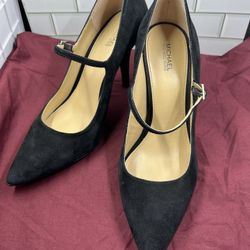 MK Black Suede Heels