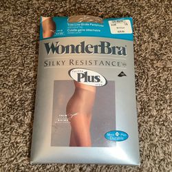 WonderBra silky resistance trim line girdle pantyhose, suntan, size: 1X