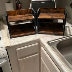 SET OF TWO COUNTERTOP STORAGE SHELVES *PRICE DROP*