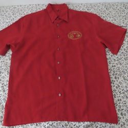 Dos De Oro Boots XL Shirt Mexican Western Metallic Embroidered- Gold made in usa