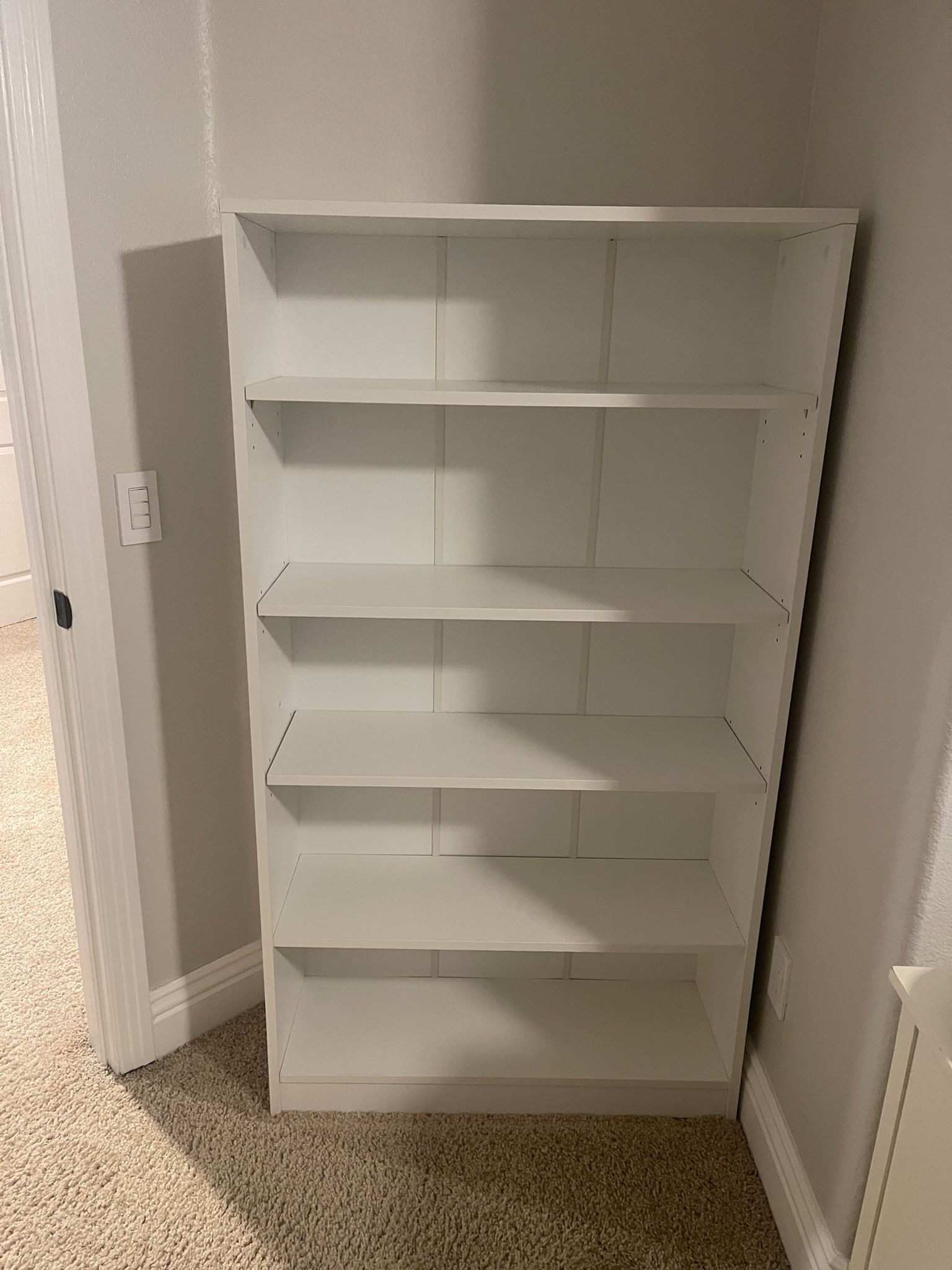 5-Tier White Bookcase