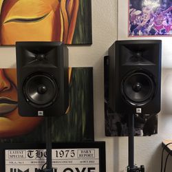 JBL Studio Monitors + Power Supply + Stands