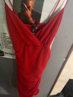 Red sparkling dress