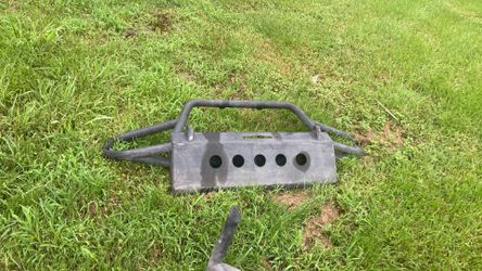 Jeep Wrangler, front bumper, and heavy-duty steel rear bumper