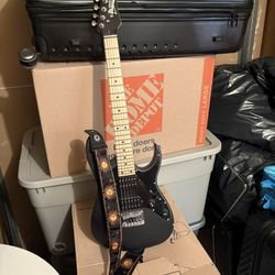 Small Electric Guitar With Strap 