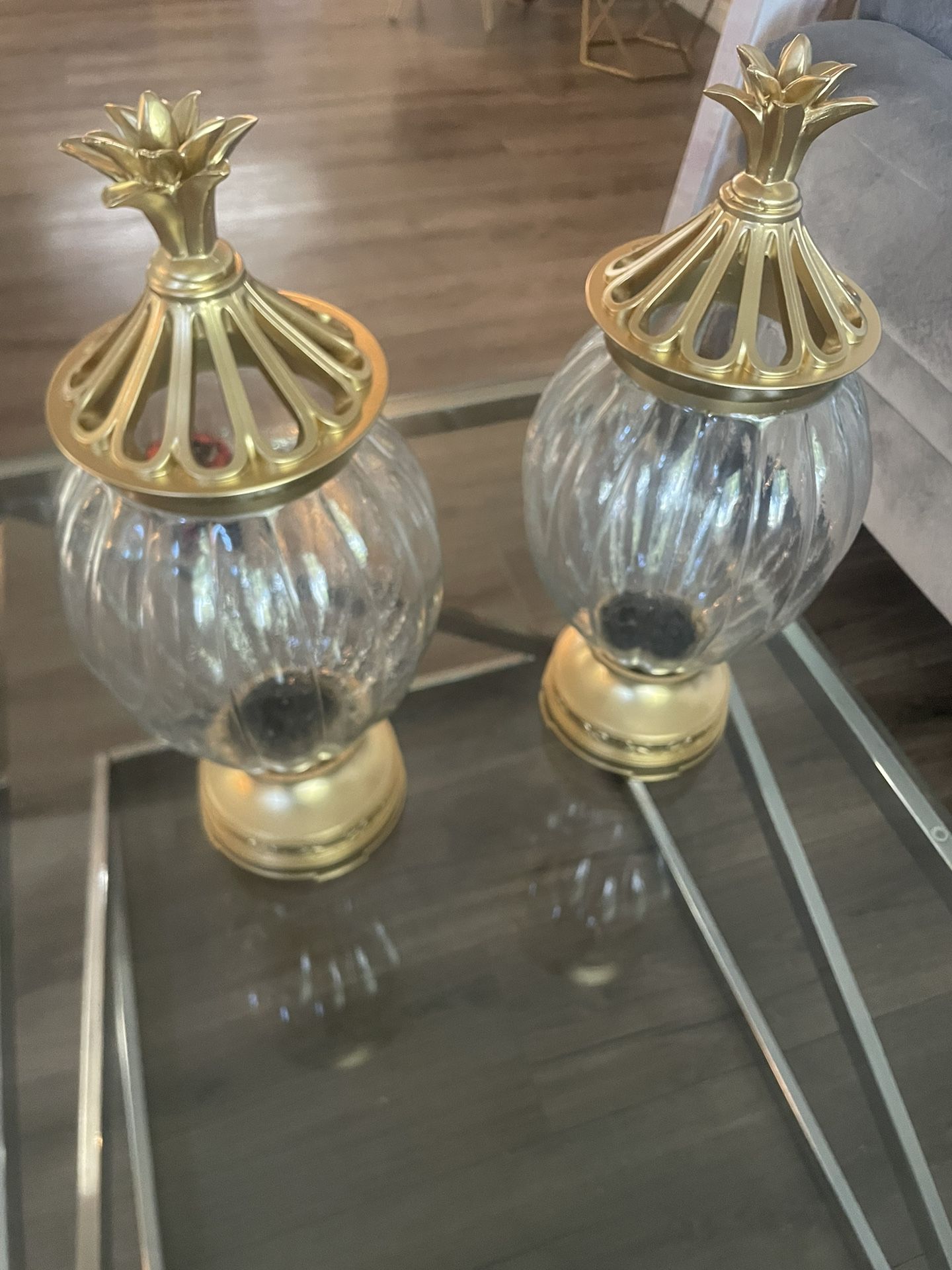 2 Beautiful Great Quality Glass Canisters And 23x18 Glass Picture Not Cheap From Zgallerie 