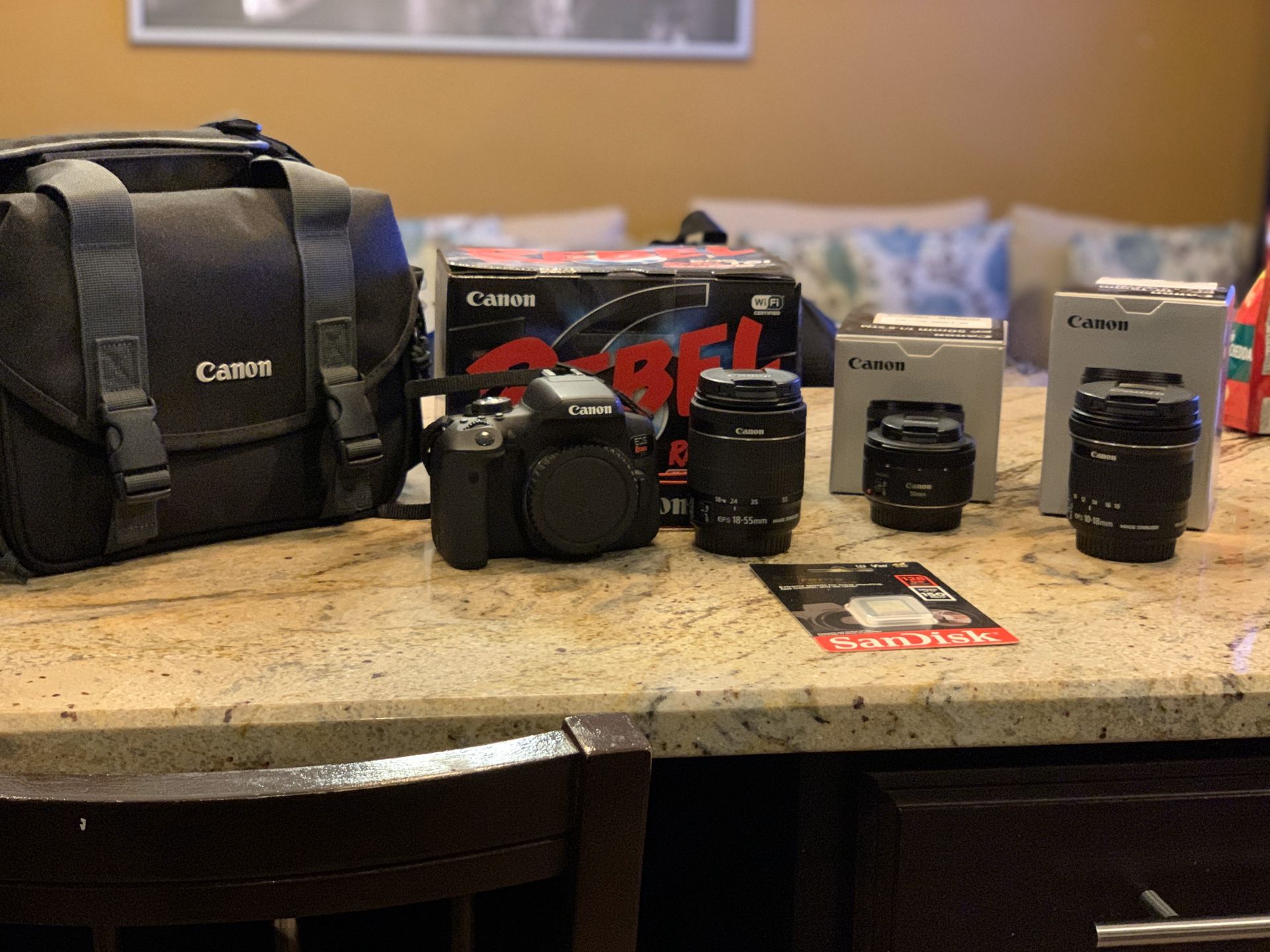 Canon Rebel T6i With lenses