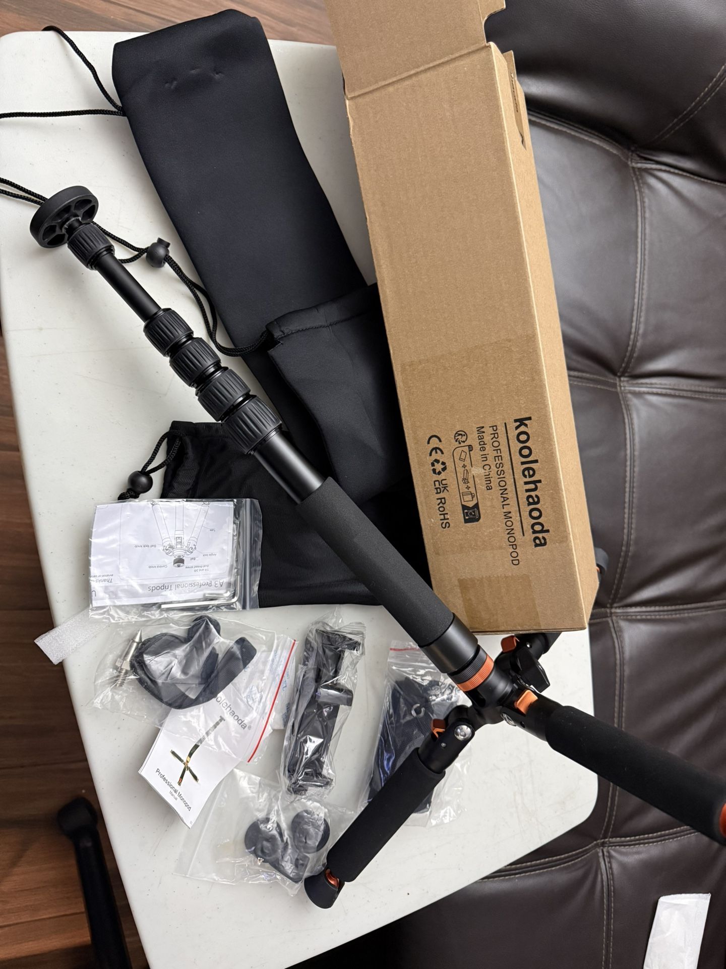 Koolehaoda Camera Aluminum Monopod with Metal Tripod Base