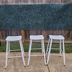 White Stackable Bar Stools - Indoor/Outdoor