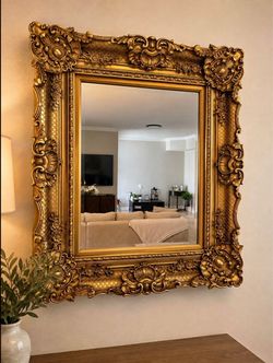 Ornate Gold Baroque Wall Mirror