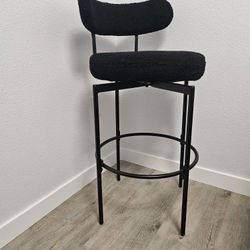 2 Black Sherpa Swivel Bar Stool