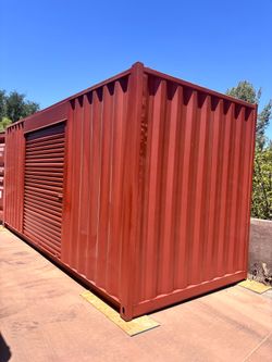 20FT SHIPPING CONTAINER – WIND & WATERTIGHT | HEAVY DUTY STORAGE SHED | CONEX BOX (REFURBISHED W/ 8FT ROLL UP DOOR)