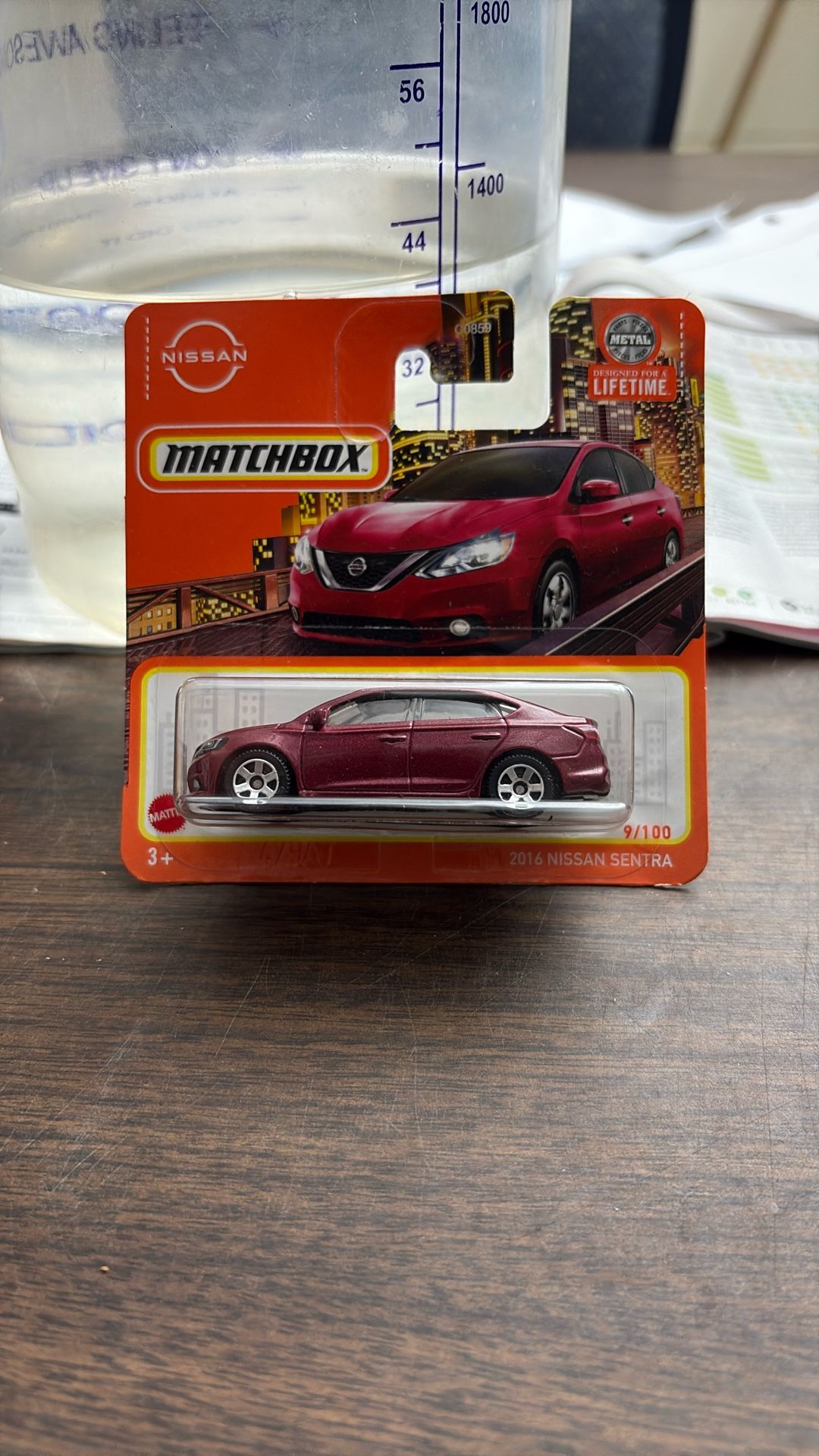 Matchbox 2016 Nissan Sentra, 1:64 Scale, Red, 9/100