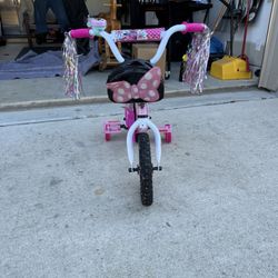 Disney Minnie Mouse Kids' Bike - 12' Wheels - Training Wheels - Pink