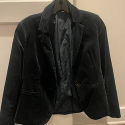 WOMENS DARK GREEN VELVET BLAZER LIKE NEW