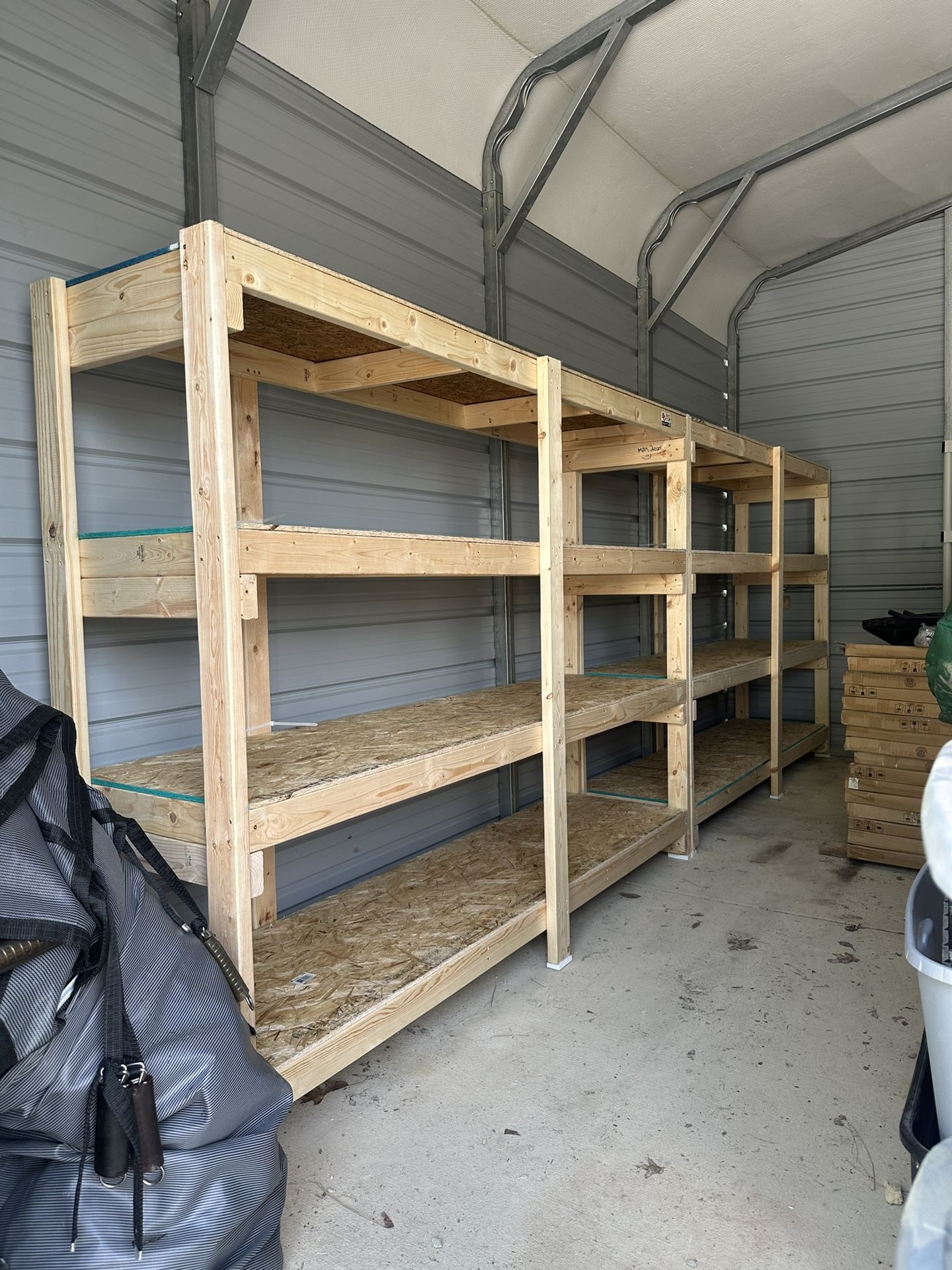 Handmade Garage Storage Shelves!