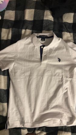 White and Navy U.S Polo Assn. KIDS SIZE L