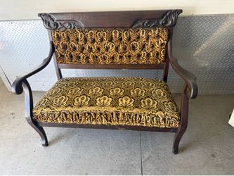 Antique Victorian Carved Settee / Loveseat – 100-150 Years Old – Excellent Original Condition